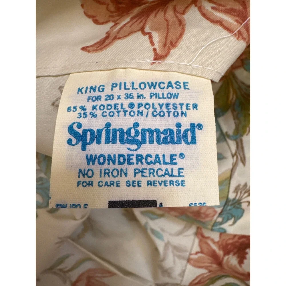 Springmaid Wondercale King Pillowcase Set 2 Vintage Floral Chintz Percale NWOT